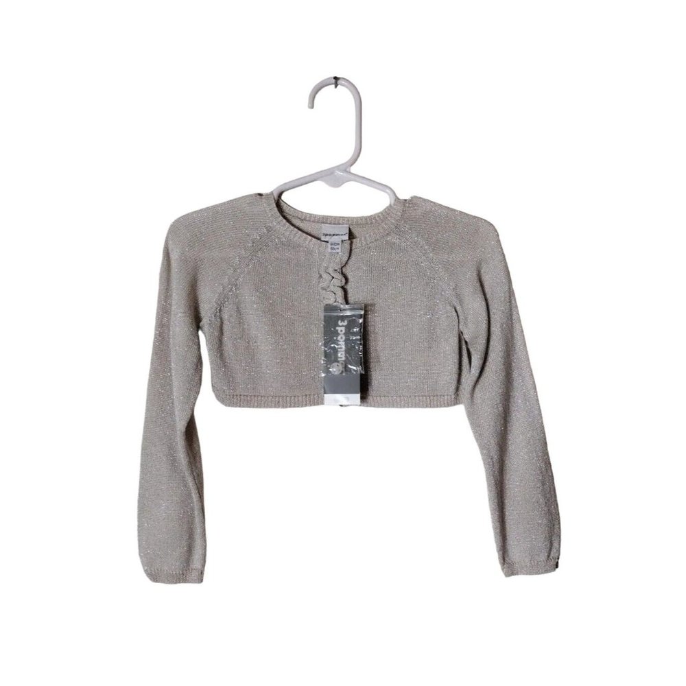 3pommes Cardigan Girl 9 To 12 Months Baby Cropped Metallic Holiday Party